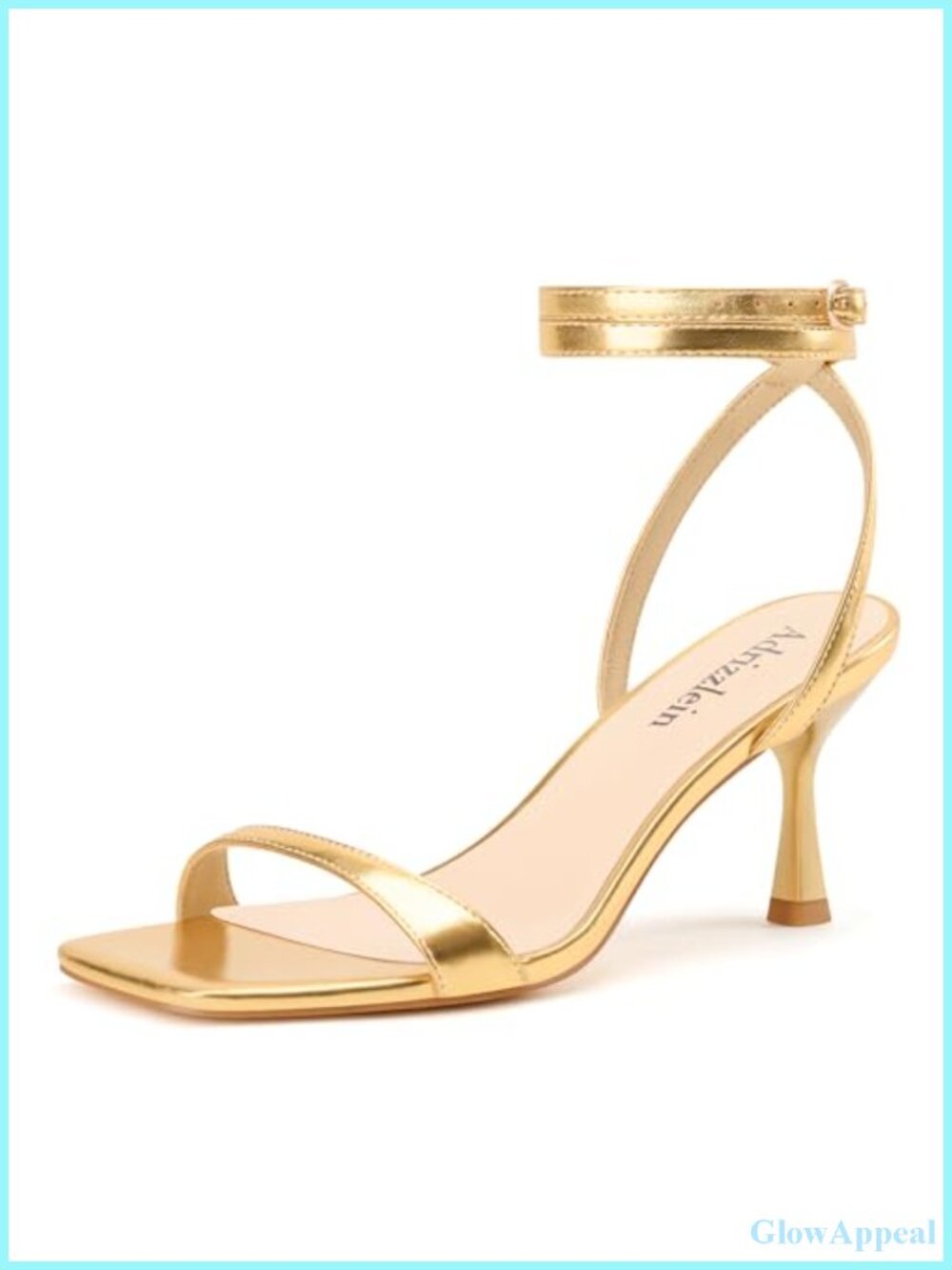 Faux Leather Strappy Kitten Heel Ankle Strap Sandals